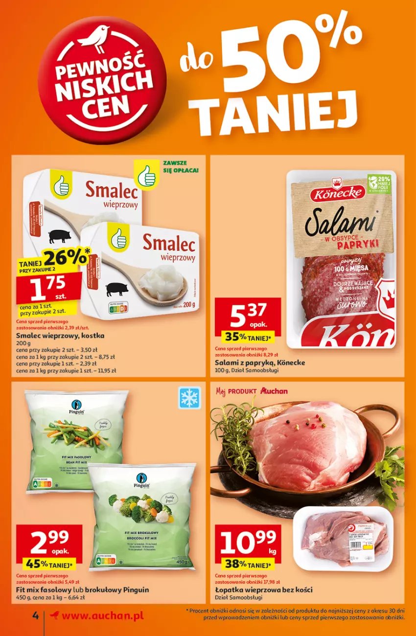 Gazetka promocyjna Auchan - Pewność Niskich Cen Supermarket - ważna 20.02 do 26.02.2025 - strona 6 - produkty: Fa, Salami, Salami z papryką, Smalec