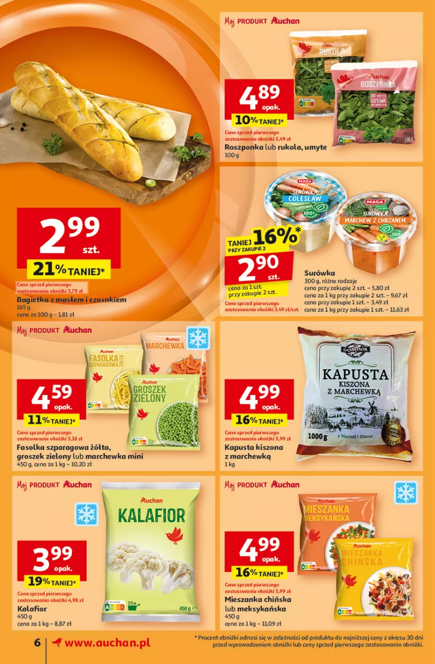 Gazetka promocyjna Auchan - Pewność Niskich Cen Supermarket - ważna 20.02 do 26.02.2025 - strona 8 - produkty: Fa, Groszek, Kalafior, Marchewka, Roszponka, Rukola