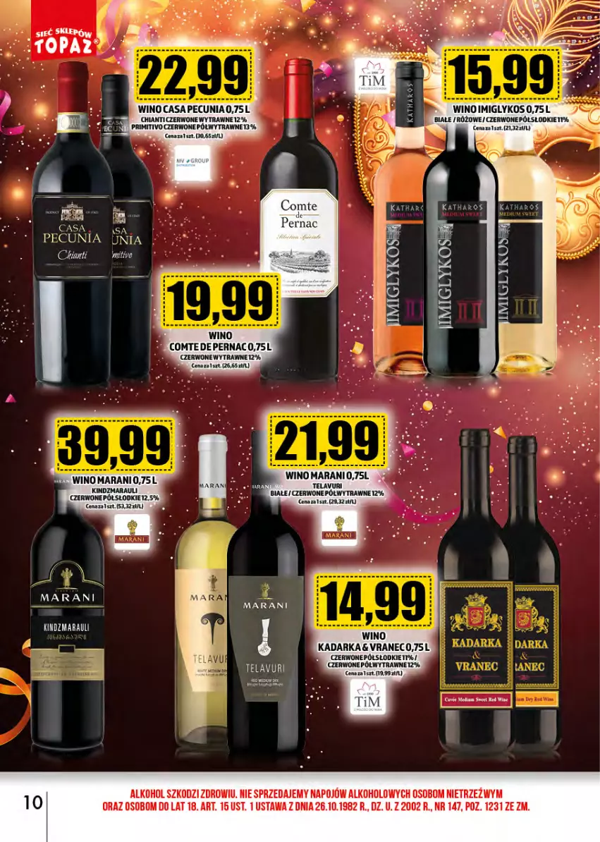 Gazetka promocyjna Topaz - Gazetka - ważna 01.01 do 31.01.2025 - strona 10 - produkty: Chia, Chianti, Wino