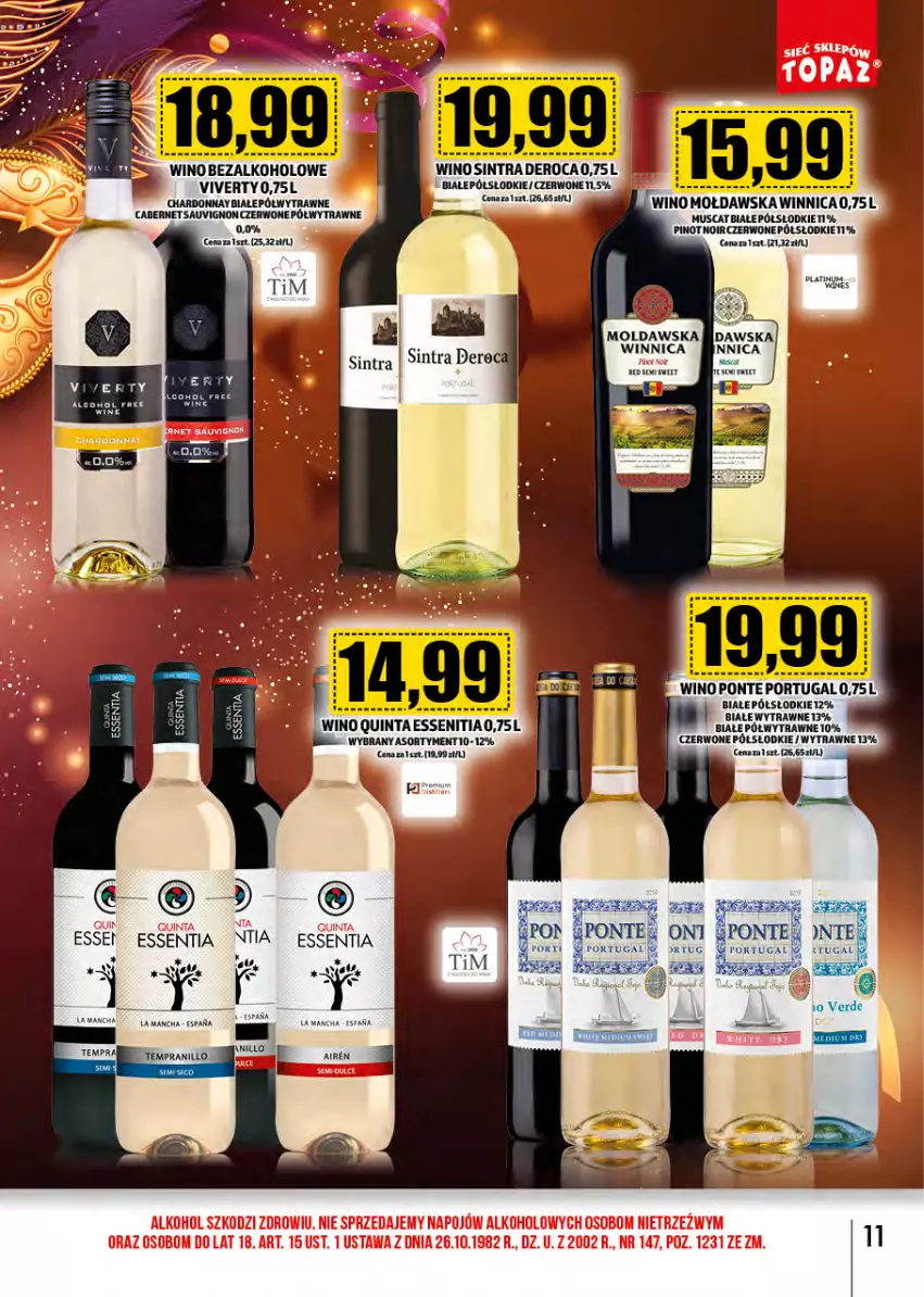 Gazetka promocyjna Topaz - Gazetka - ważna 01.01 do 31.01.2025 - strona 11 - produkty: Chardonnay, Mus, Por, Wino, Wino bezalkoholowe