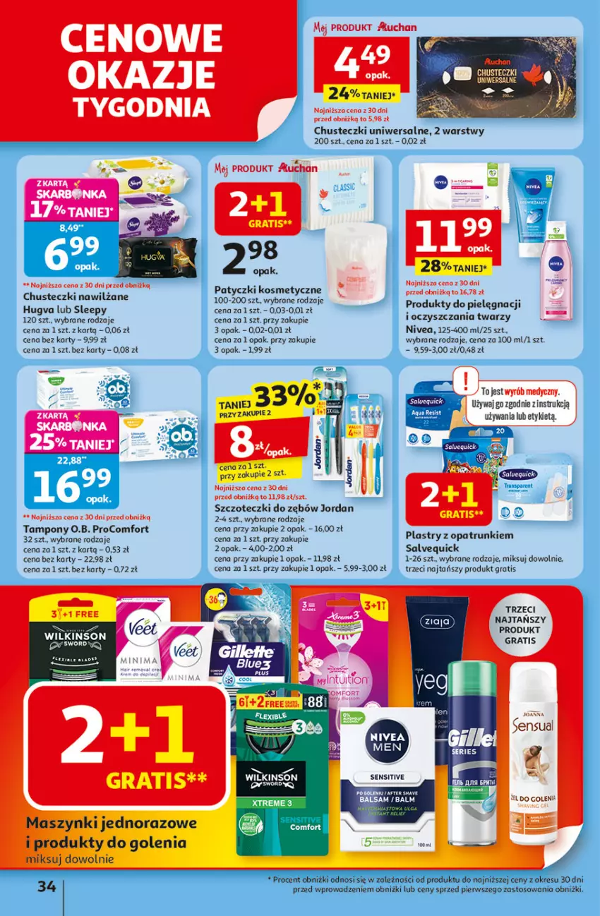 Gazetka promocyjna Auchan - Odlotowe ceny na start szkoły Hipermarket - ważna 14.08 do 20.08.2025 - strona 34 - produkty: Chusteczki, Gra, Nivea, O.B., Patyczki kosmetyczne, Sensual, Tampony