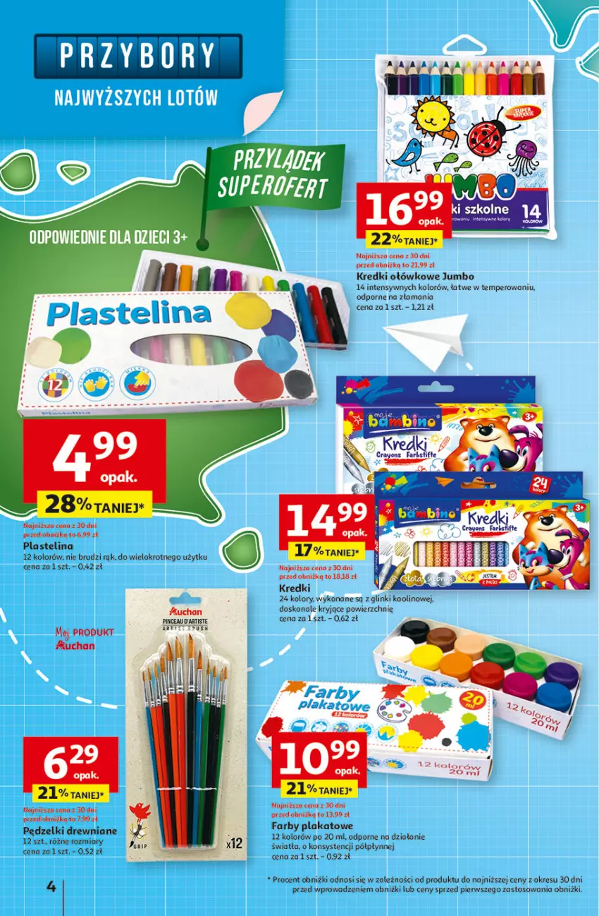 Gazetka promocyjna Auchan - Odlotowe ceny na start szkoły Hipermarket - ważna 14.08 do 20.08.2025 - strona 4 - produkty: Plastelina, Por