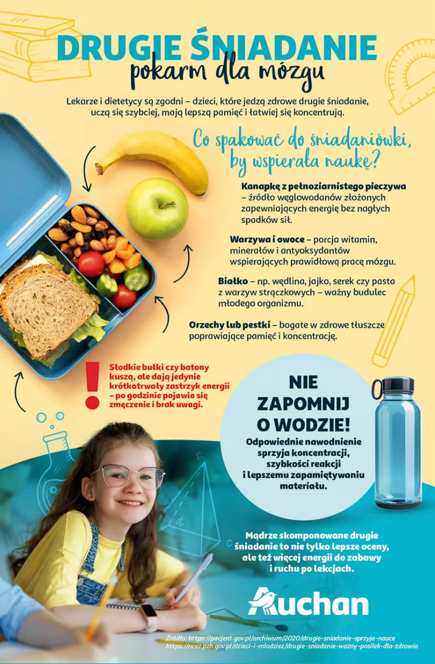Gazetka promocyjna Auchan - Odlotowe ceny na start szkoły Hipermarket - ważna 14.08 do 20.08.2025 - strona 44 - produkty: Baton, Dzieci, Owoce, Piec, Por, Ser, Serek, Wagi, Warzywa, Warzywa i owoce, Wędlina, Woda