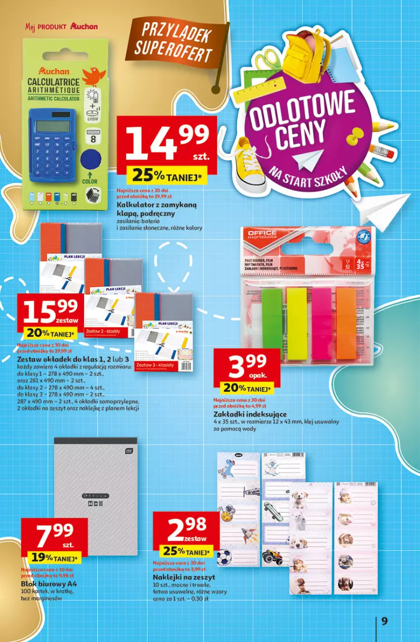 Gazetka promocyjna Auchan - Odlotowe ceny na start szkoły Hipermarket - ważna 14.08 do 20.08.2025 - strona 9 - produkty: Bateria, Biuro, Gin, Klej, Mop, Silan
