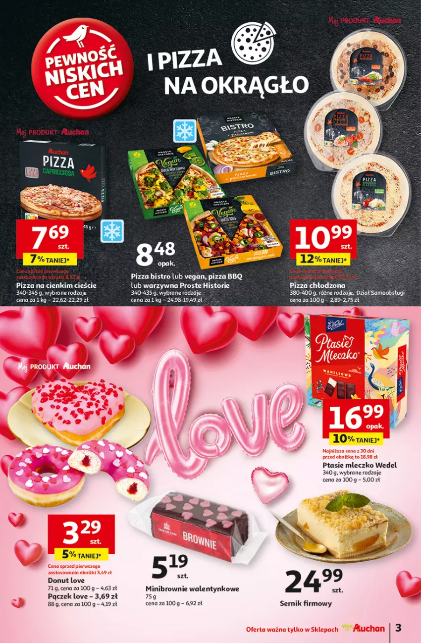 Gazetka promocyjna Auchan - z MAŁĄ CENKĄ dźwigniesz więcej! Moje - ważna 06.02 do 12.02.2025 - strona 3 - produkty: Brownie, Donut, Mleczko, Pączek, Pizza, Ptasie mleczko, Ser