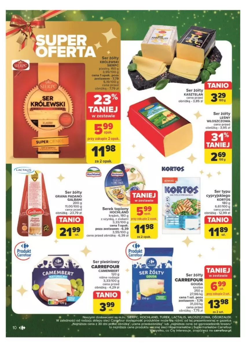 Gazetka promocyjna Carrefour - ważna 09.12 do 15.12.2024 - strona 2 - produkty: Camembert, Galbani, Gouda, Gra, Hochland, Kasztelan, Królewski, Ser, Ser pleśniowy, Serek, Top