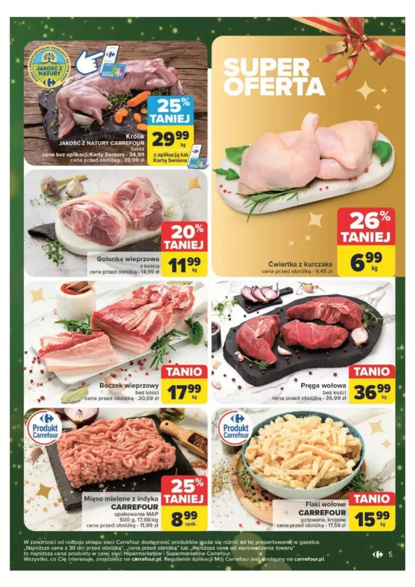 Gazetka promocyjna Carrefour - ważna 09.12 do 15.12.2024 - strona 40 - produkty: Boczek, Boczek wieprzowy, Fa, Golonka wieprzowa, Kurczak, Mięso, Mięso mielone, Pręga wołowa, Tusz