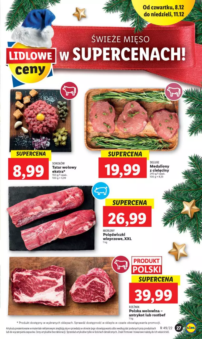 Gazetka promocyjna Lidl - GAZETKA - ważna 07.12 do 11.12.2022 - strona 29 - produkty: Lion, Morliny, Rostbef, Sok, Sokołów, Tatar wołowy, Wołowina