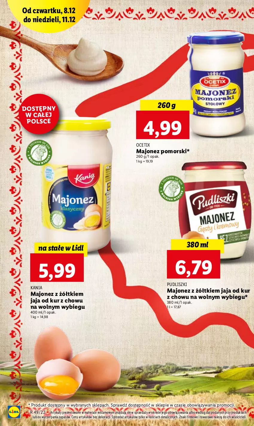 Gazetka promocyjna Lidl - GAZETKA - ważna 07.12 do 11.12.2022 - strona 38 - produkty: Jaja, Majonez, Ocet, Pudliszki