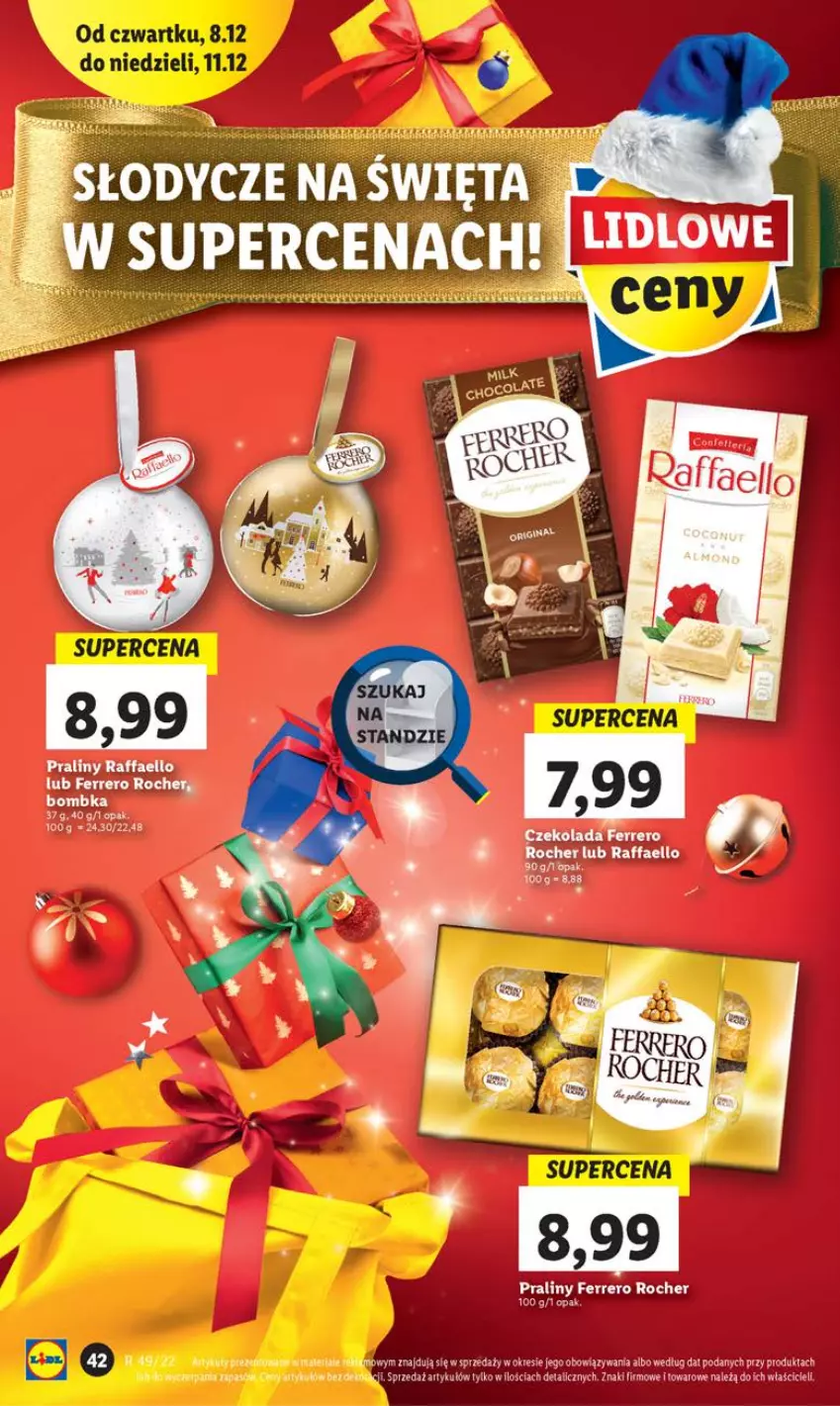 Gazetka promocyjna Lidl - GAZETKA - ważna 07.12 do 11.12.2022 - strona 48 - produkty: Czekolada, Fa, Ferrero, Ferrero Rocher, Praliny, Raffaello