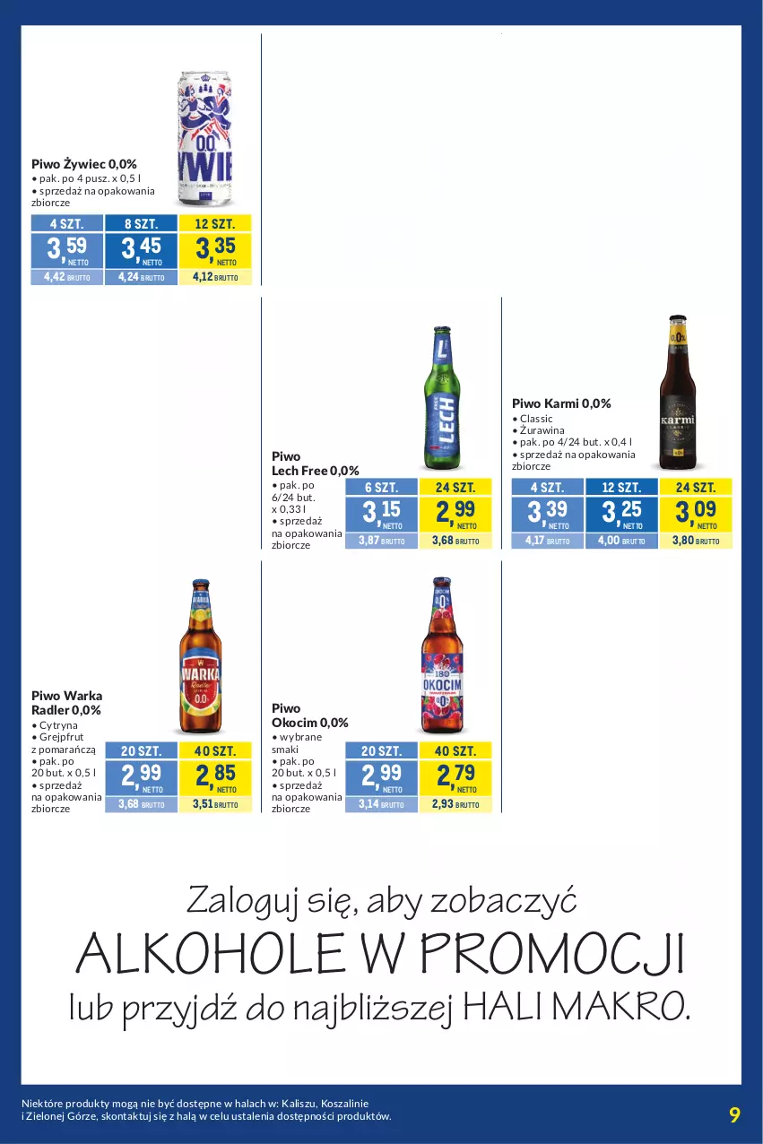 Gazetka promocyjna Makro - Kupujesz więcej płacisz mniej - ważna 01.09 do 28.09.2026 - strona 9 - produkty: Alkohole, Carlsberg, Grejpfrut, Heineken, JBL, Karmi, Koc, Kosz, Namysłów, Okocim, Piwo, Radler, Szal, Tatra, Warka