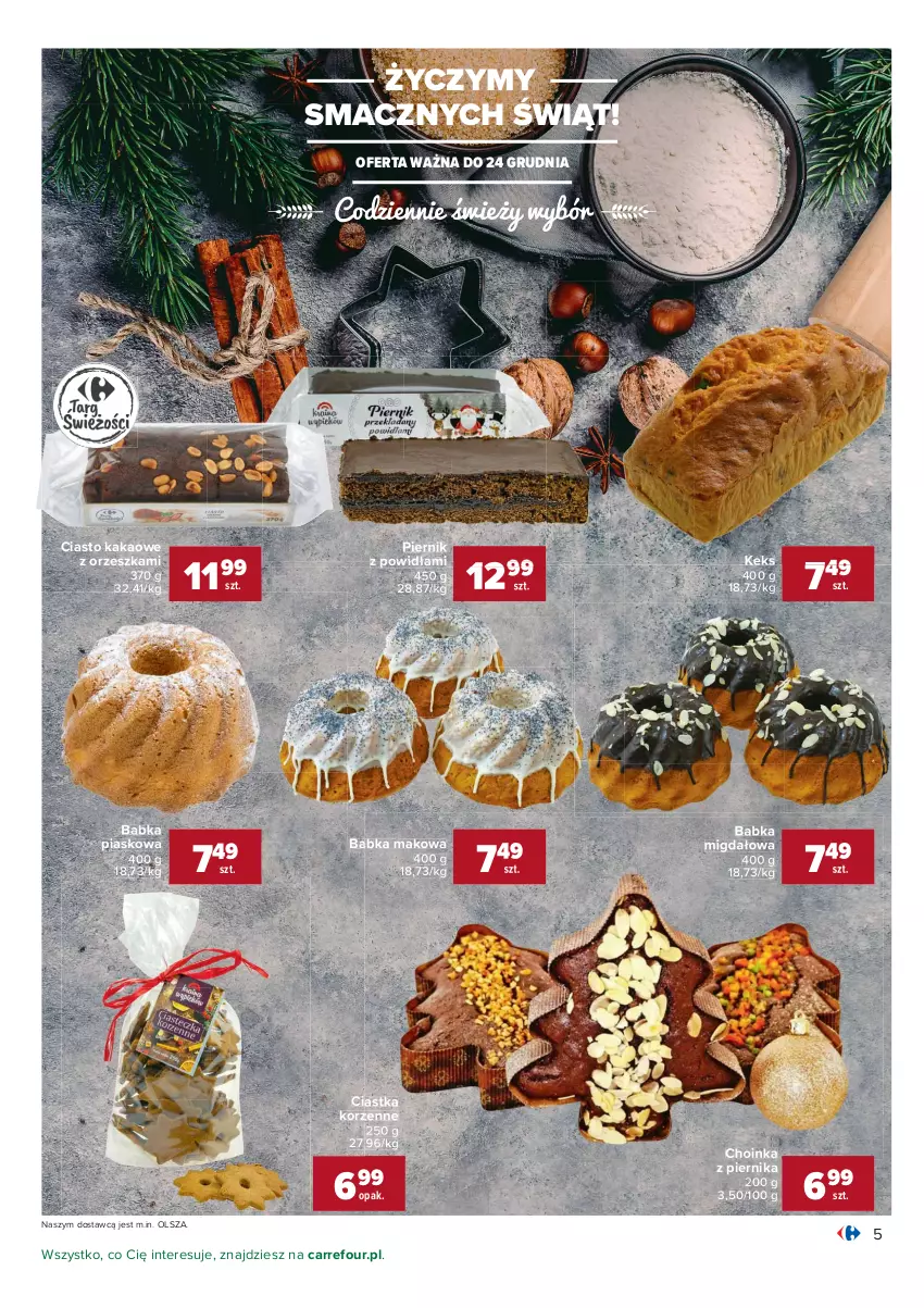 Gazetka promocyjna Carrefour - Gazetka Carrefour - ważna 13.12 do 19.12.2021 - strona 5 - produkty: Babka, Choinka, Ciastka, Inka, Kakao, Piernik