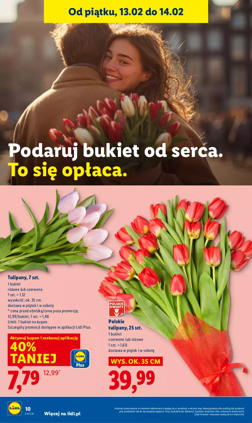 Gazetka promocyjna Lidl - GAZETKA - ważna 12.02 do 14.02.2026 - strona 10 - produkty: Bukiet, Ser, Sok, Tulipan