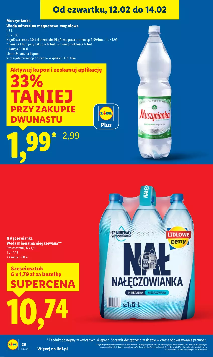 Gazetka promocyjna Lidl - GAZETKA - ważna 12.02 do 14.02.2026 - strona 26 - produkty: Magnez, Mus, Muszynianka, Nałęczowianka, Woda, Woda mineralna