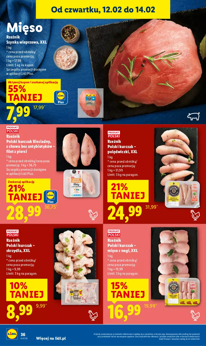 Gazetka promocyjna Lidl - GAZETKA - ważna 12.02 do 14.02.2026 - strona 36 - produkty: Kurczak, Mięso, Szynka, Szynka wieprzowa