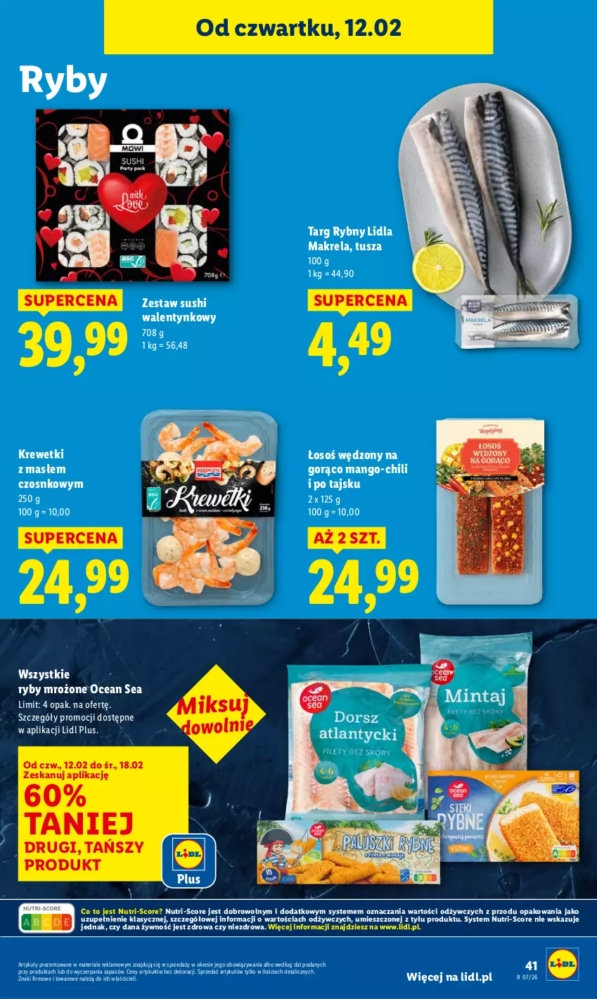 Gazetka promocyjna Lidl - GAZETKA - ważna 12.02 do 14.02.2026 - strona 41 - produkty: Krewetki, Mango, Sushi, Tusz