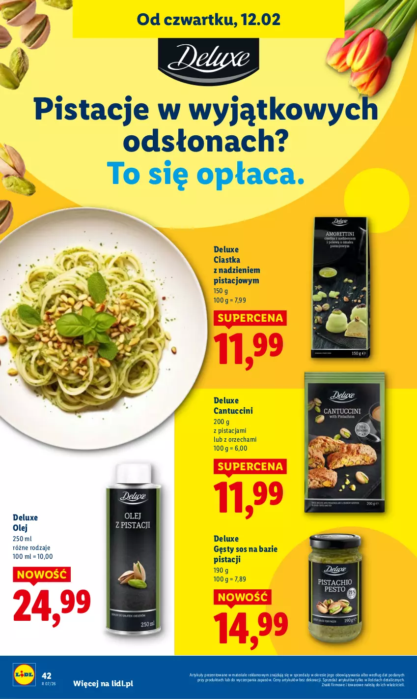 Gazetka promocyjna Lidl - GAZETKA - ważna 12.02 do 14.02.2026 - strona 42 - produkty: Ciastka, Olej, Pistacje, Sos
