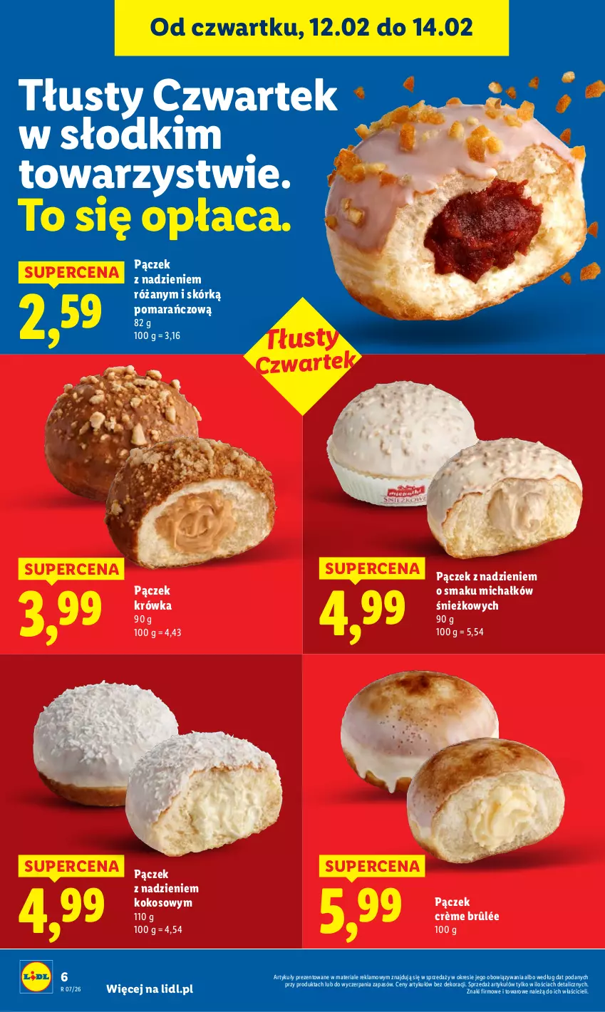 Gazetka promocyjna Lidl - GAZETKA - ważna 12.02 do 14.02.2026 - strona 6 - produkty: Crème brûlée, Kokos, Pączek, Róża