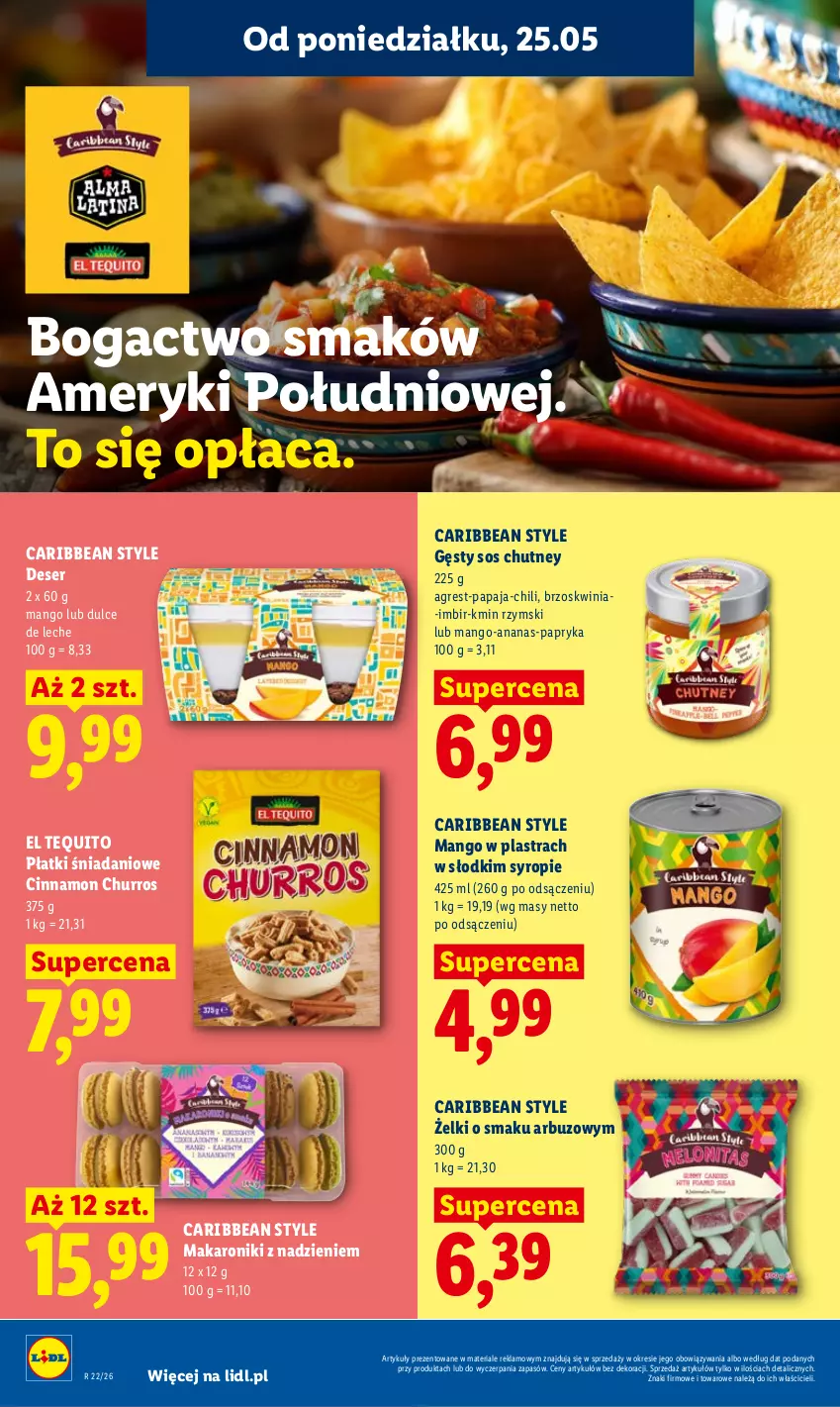 Gazetka promocyjna Lidl - Gazetka ważna od 25.05 do 27.05 - ważna 25.05 do 27.05.2026 - strona 58 - produkty: Ananas, Arbuz, Danio, Deser, Gres, Imbir, Makaron, Mango, Papaja, Papryka, Ser, Sos, Syrop