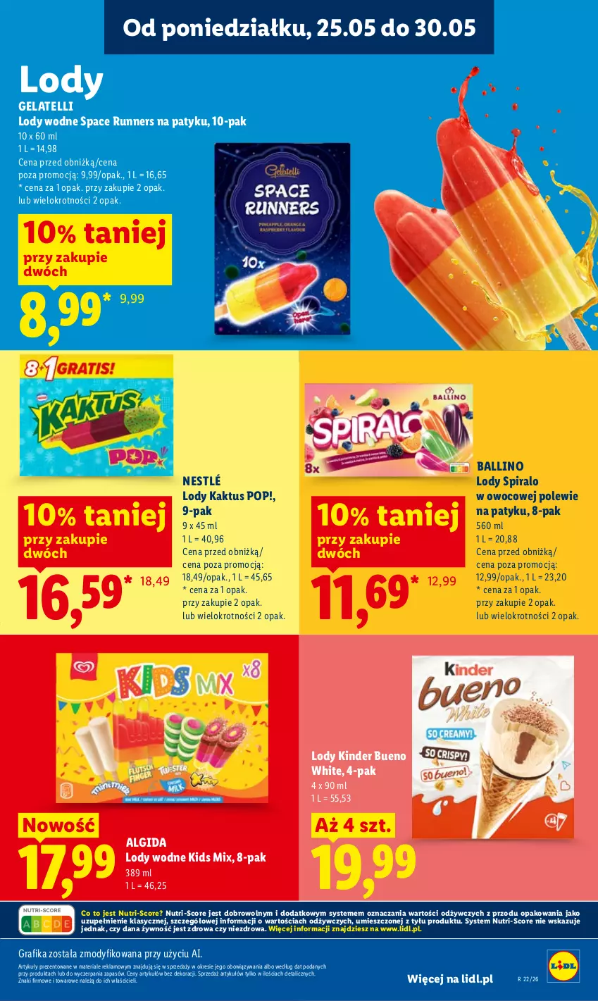 Gazetka promocyjna Lidl - Gazetka ważna od 25.05 do 27.05 - ważna 25.05 do 27.05.2026 - strona 67 - produkty: Algida, Gra, Grafika, Kaktus, Kinder, Kinder Bueno, LG, Lody, Nestlé