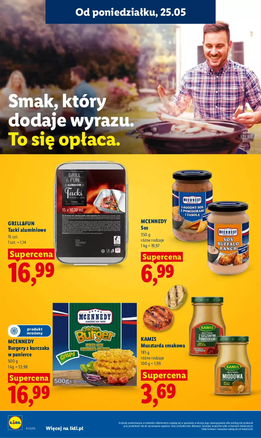 Gazetka promocyjna Lidl - Gazetka ważna od 25.05 do 27.05 - ważna 25.05 do 27.05.2026 - strona 86 - produkty: Burger, Grill, Kamis, Kurczak, Mus, Musztarda, Sos