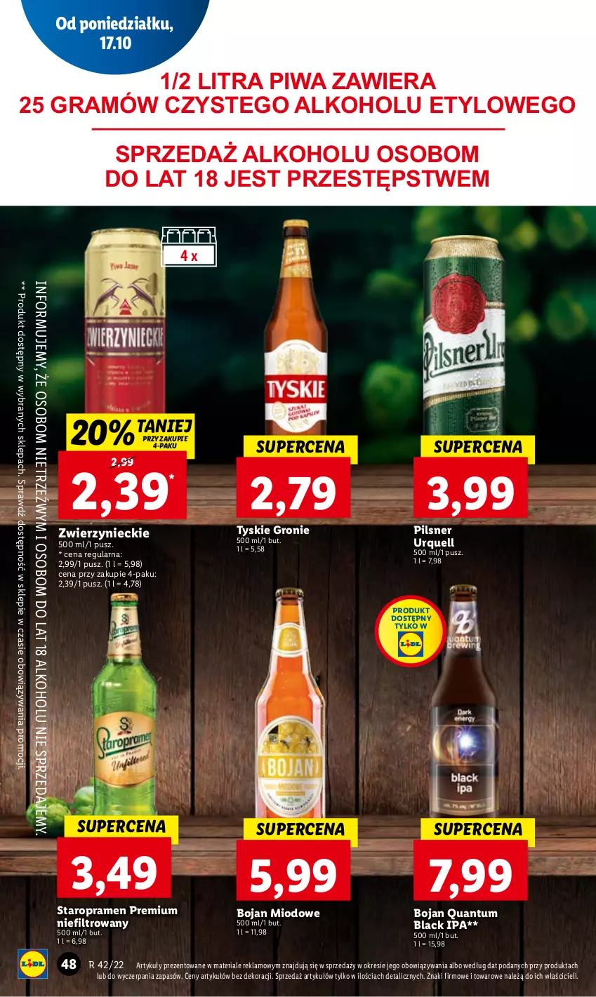 Gazetka promocyjna Lidl - GAZETKA - ważna 17.10 do 19.10.2022 - strona 50 - produkty: Gra, Lack, Pilsner Urquell, Piwa, Tyskie