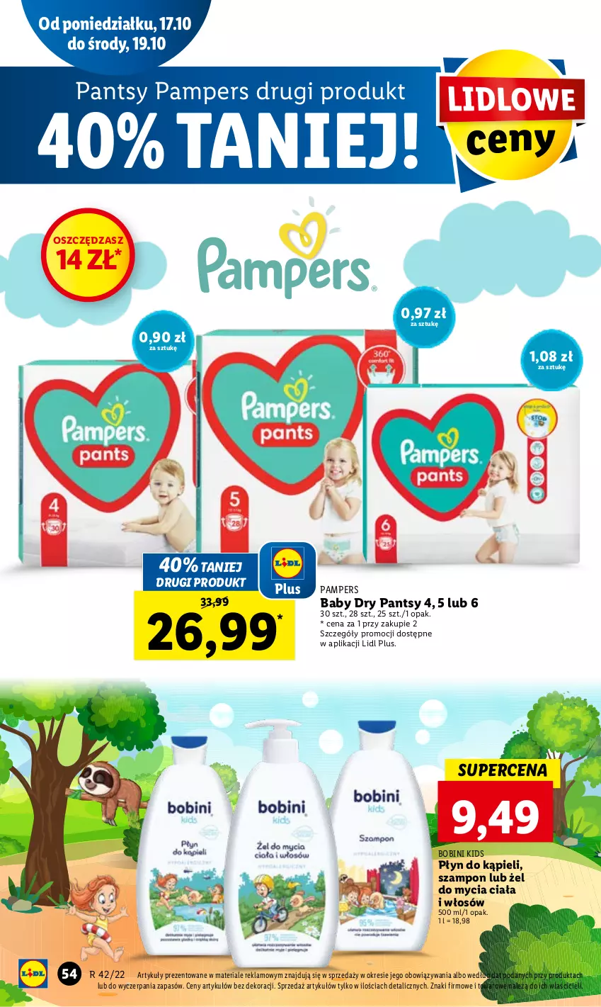 Gazetka promocyjna Lidl - GAZETKA - ważna 17.10 do 19.10.2022 - strona 56 - produkty: Pampers, Płyn do kąpieli, Szampon