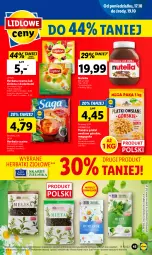 Gazetka promocyjna Lidl - GAZETKA - Gazetka - ważna od 19.10 do 19.10.2022 - strona 47 - produkty: Torebka, Nutella, Por, Saga, Herbata czarna, Płatki owsiane, Lipton, Herbata