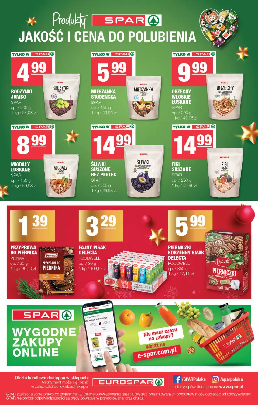 Gazetka promocyjna Spar - EuroSpar - ważna 01.12 do 11.12.2025 - strona 16 - produkty: Delecta, Fa, LG, Lion, Migdały, Piernik, Prymat, Rodzynki, Stek
