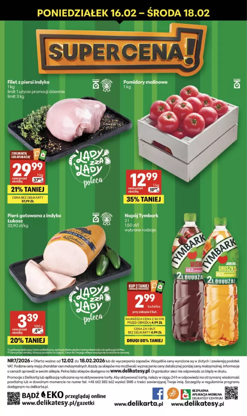 Gazetka promocyjna Delikatesy Centrum - Franczyza DC07 Czwartek - ważna 12.02 do 18.02.2026 - strona 40 - produkty: Filet z piersi indyka, Gra, Koc, LG, Mobil, Napój, Pomidory, Pur, Rum, Tymbark