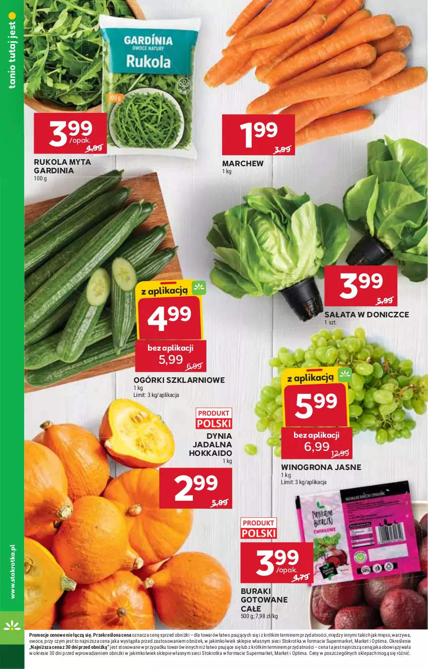 Gazetka promocyjna Stokrotka - Supermarket - ważna 15.10 do 21.10.2026 - strona 14 - produkty: Buraki, Mięso, Optima, Owoce, Rukola, Sałat, Warzywa, Wino, Winogrona
