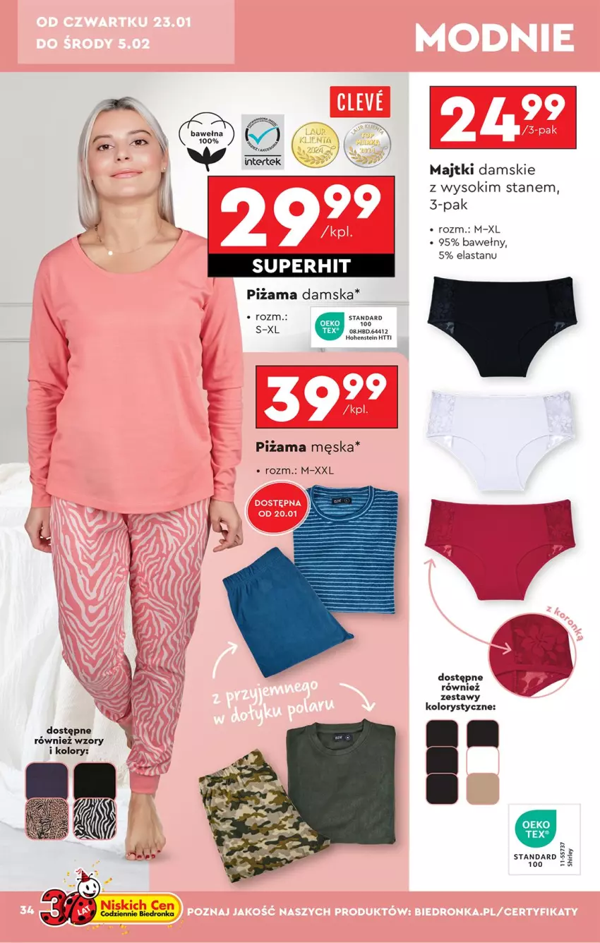 Gazetka promocyjna Biedronka - Okazje Tygodnia - ważna 20.01 do 01.02.2025 - strona 36 - produkty: Majtki, Piżama, Sok