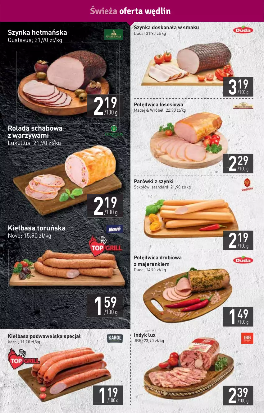 Gazetka promocyjna Stokrotka - Market - ważna 02.06 do 09.06.2021 - strona 2 - produkty: Duda, HP, Indyk lux, Kiełbasa, Kiełbasa podwawelska, Parówki, Parówki z szynki, Polędwica, Rolada, Sok, Sokołów, Sos, Szynka, Warzywa, Wawel