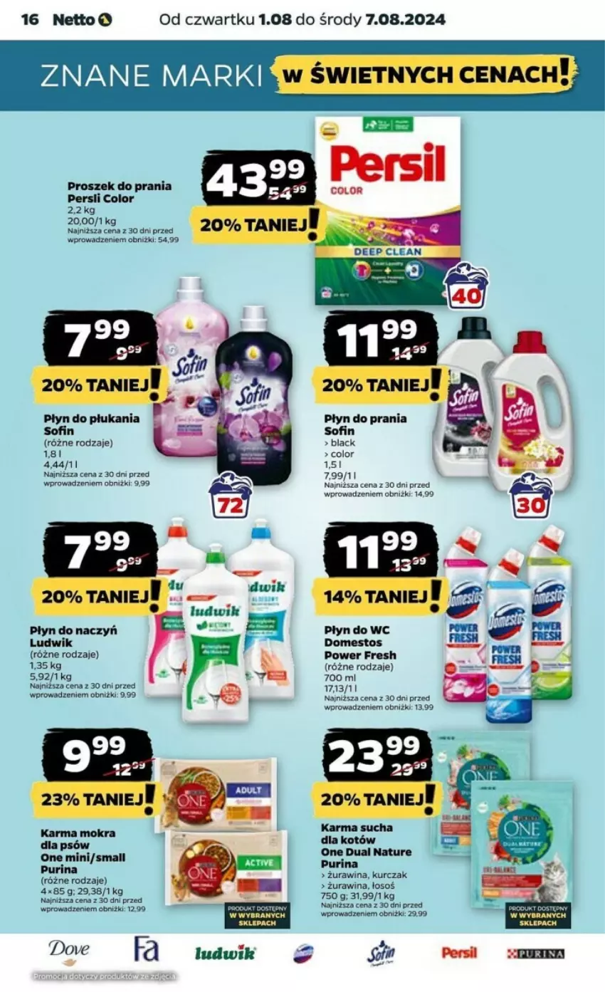 Gazetka promocyjna Netto - ważna 01.08 do 07.08.2024 - strona 8 - produkty: Domestos, Kurczak, Lack, Ludwik, Płyn do płukania, Płyn do prania, Płyn do wc, Proszek do prania, Pur, Purina