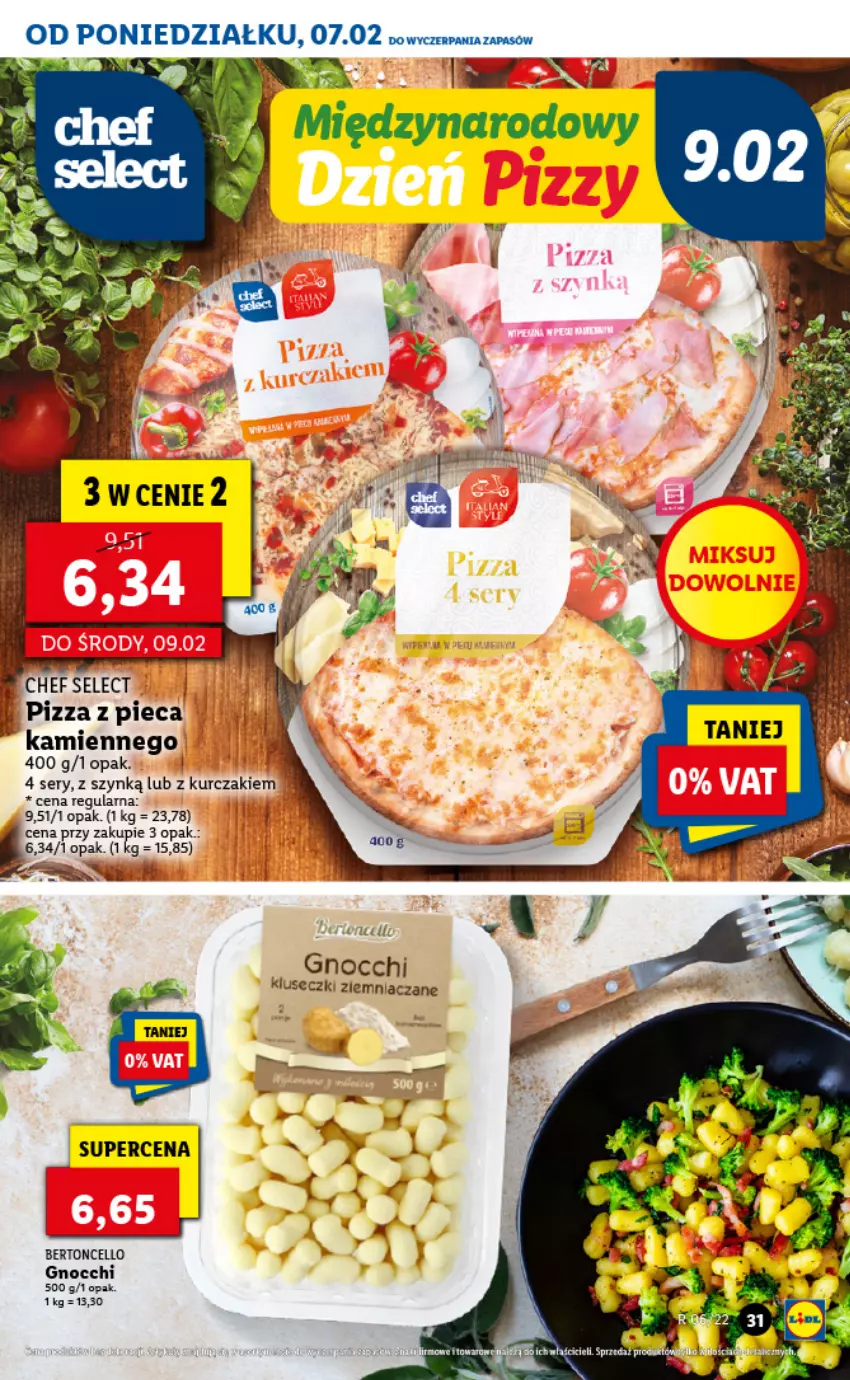 Gazetka promocyjna Lidl - GAZETKA - ważna 07.02 do 09.02.2022 - strona 31 - produkty: Gnocchi, Kurczak, Piec, Pizza, Pizza z pieca kamiennego, Ser