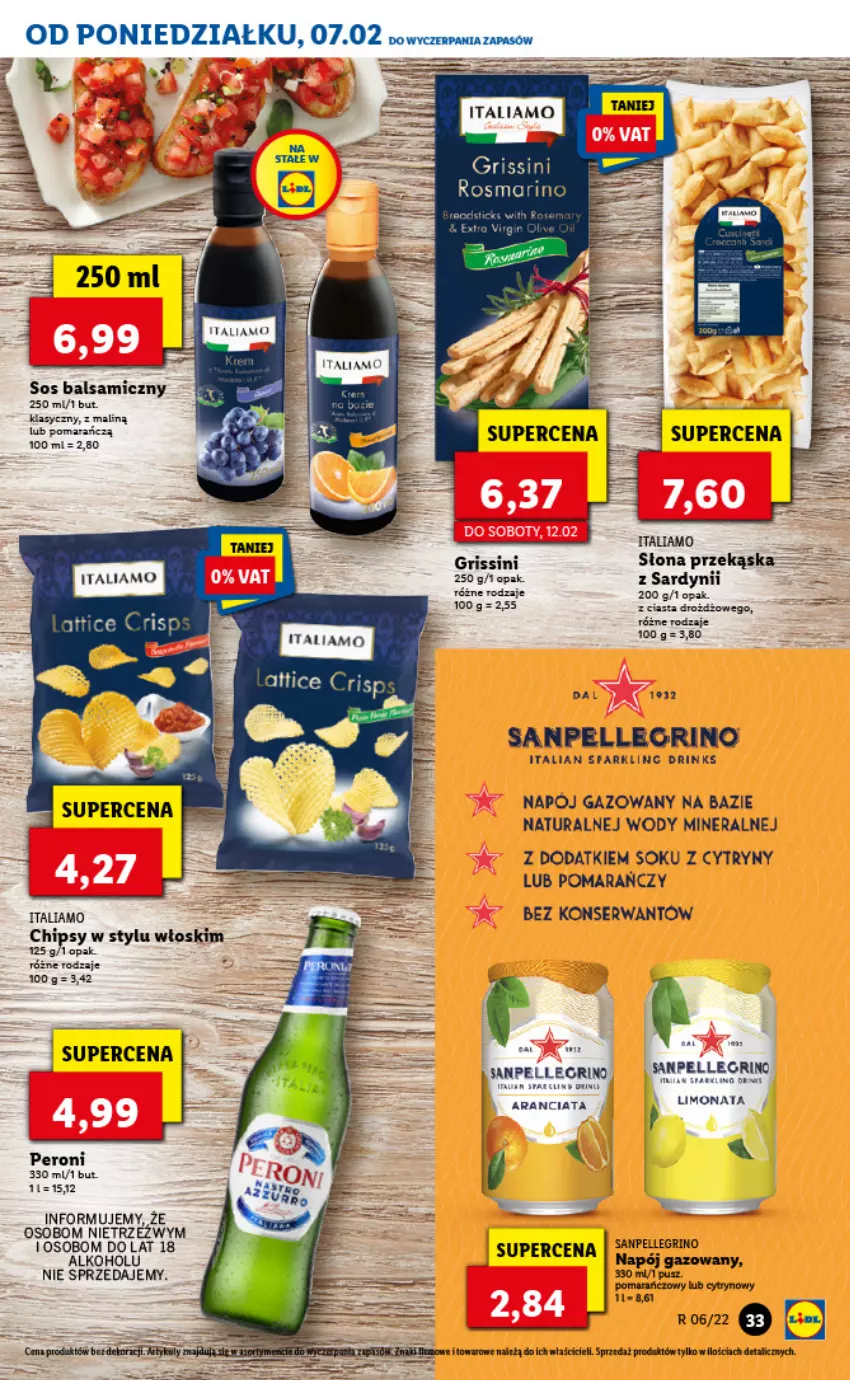 Gazetka promocyjna Lidl - GAZETKA - ważna 07.02 do 09.02.2022 - strona 33 - produkty: Chipsy, Cytryny, Fa, Napój, Napój gazowany, Ser, Sos