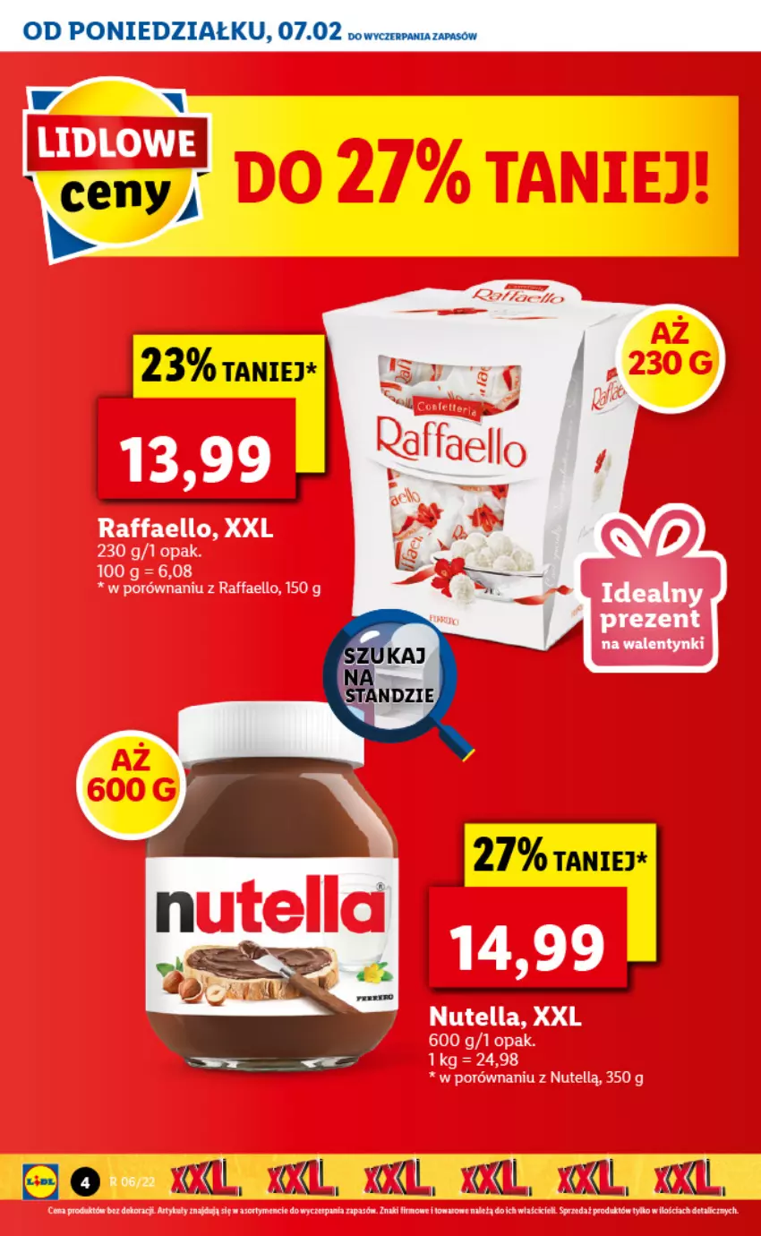 Gazetka promocyjna Lidl - GAZETKA - ważna 07.02 do 09.02.2022 - strona 4 - produkty: Fa, Nutella, Por, Raffaello