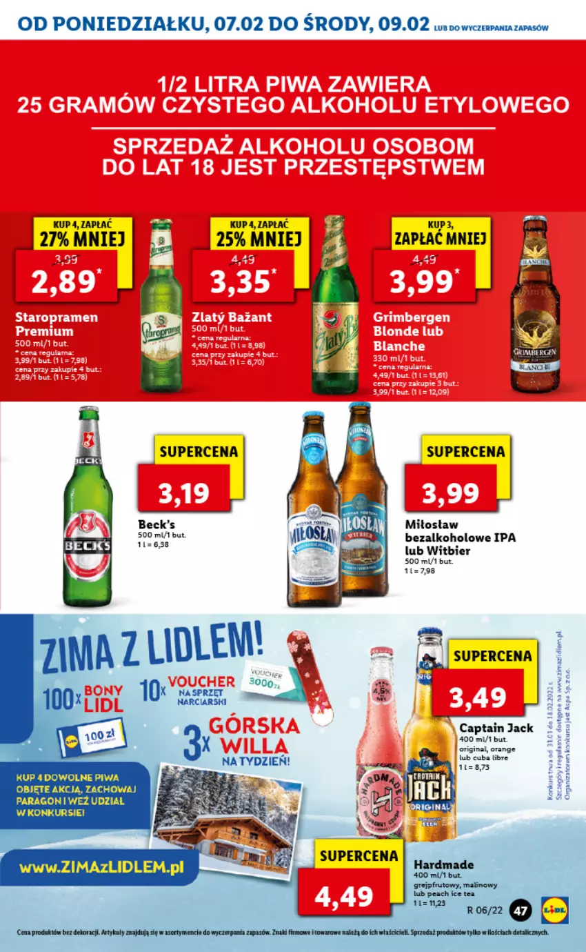 Gazetka promocyjna Lidl - GAZETKA - ważna 07.02 do 09.02.2022 - strona 47 - produkty: Fa, Gin, Piwa