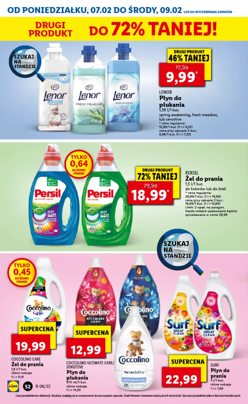 Gazetka promocyjna Lidl - GAZETKA - ważna 07.02 do 09.02.2022 - strona 52 - produkty: Coccolino, Olej, Persil, Płyn do płukania