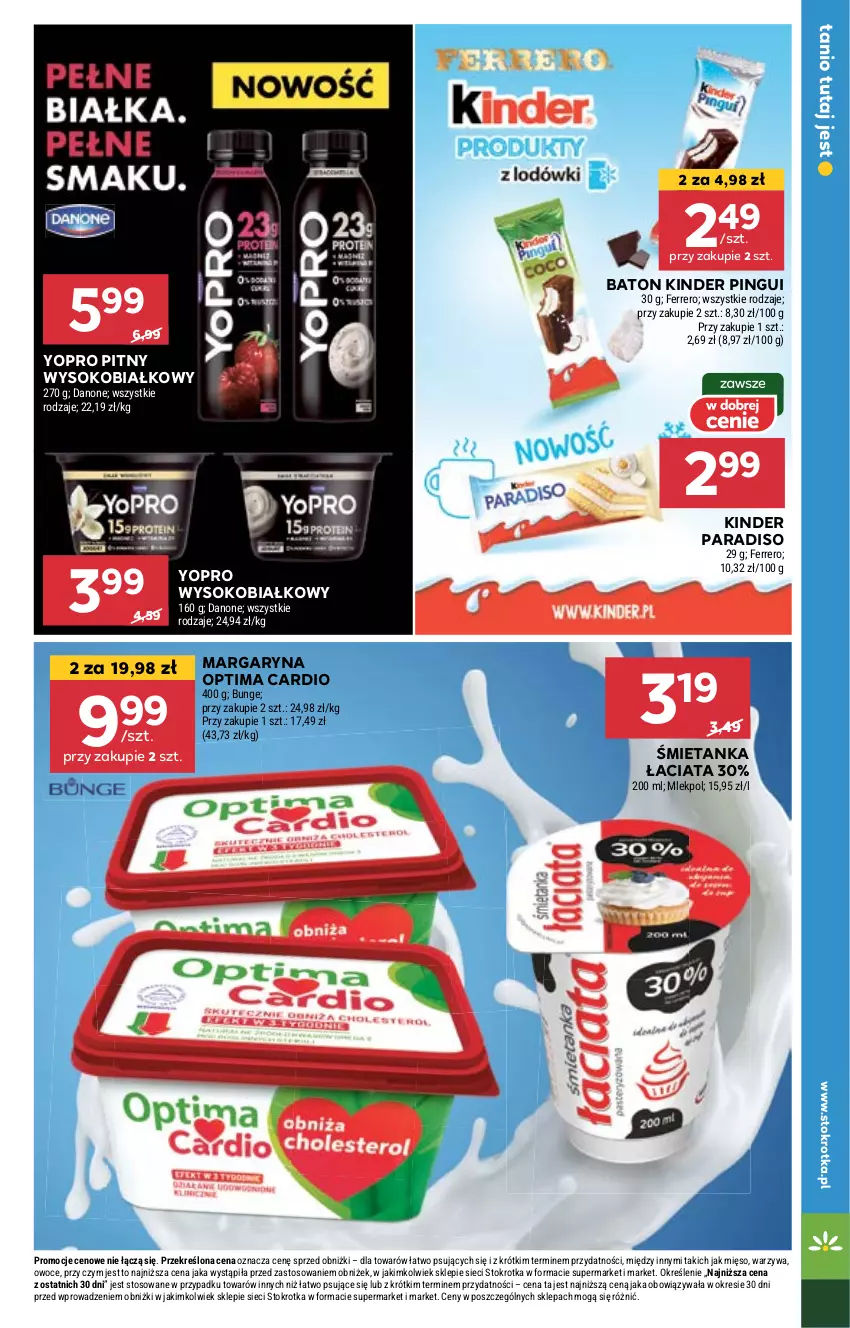 Gazetka promocyjna Stokrotka - Supermarket - ważna 12.09 do 18.09.2024 - strona 13 - produkty: Baton, Danone, Ferrero, Kinder, Margaryna, Mięso, Optima, Optima Cardio, Owoce, Sok, Warzywa