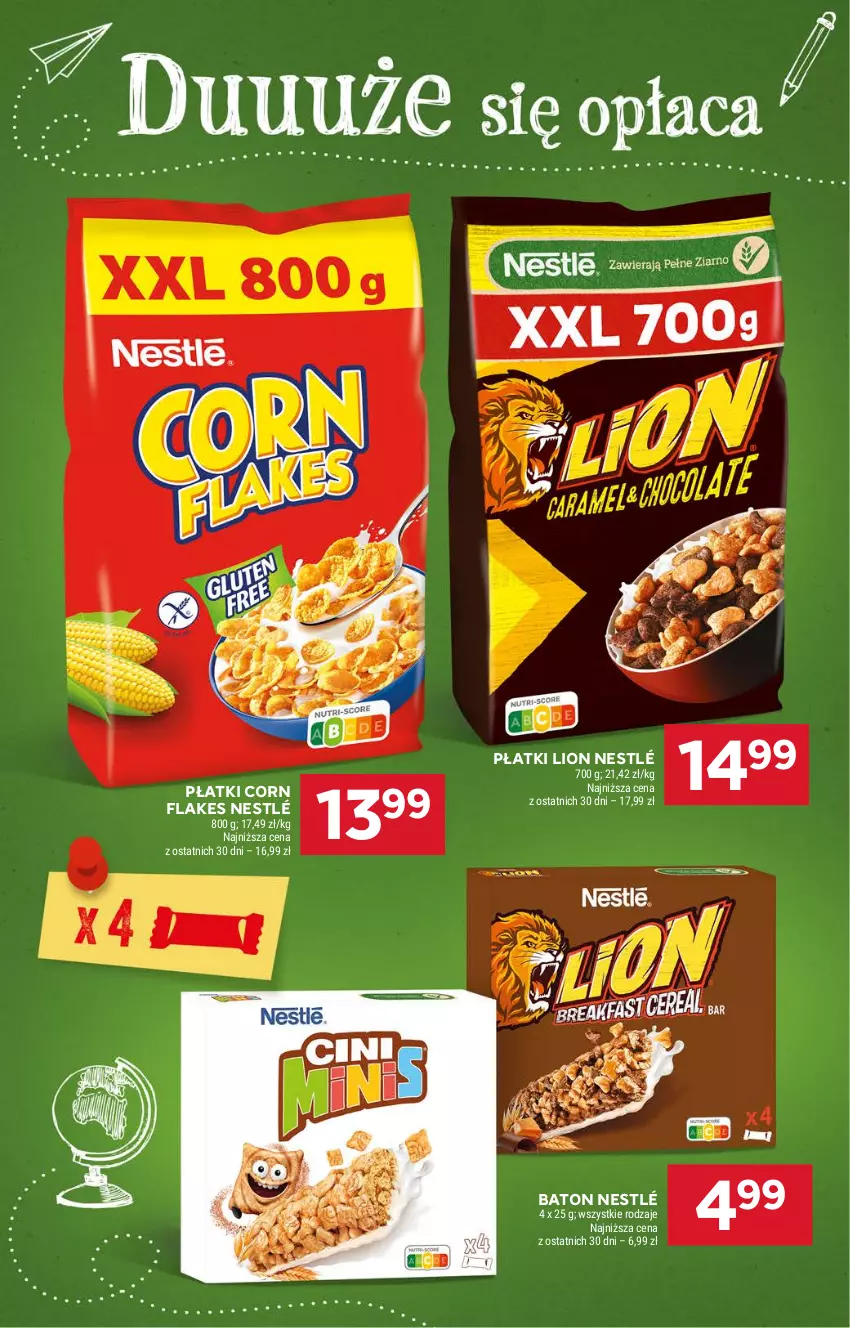 Gazetka promocyjna Stokrotka - Supermarket - ważna 12.09 do 18.09.2024 - strona 6 - produkty: Baton, Corn flakes, Lion, Nestlé