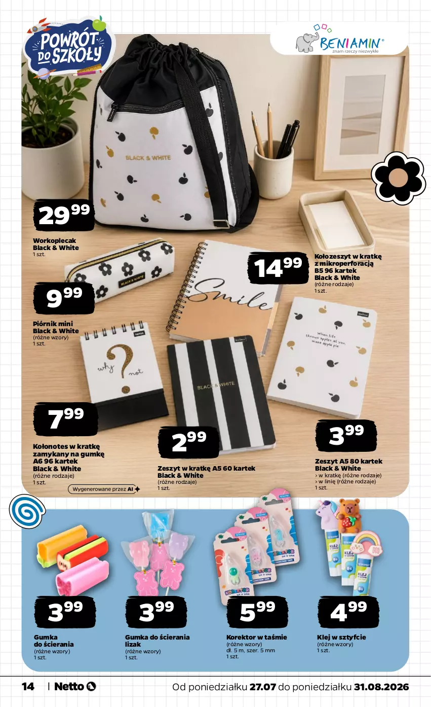 Gazetka promocyjna Netto - Katalog BTS_2026 - ważna 27.07 do 31.08.2026 - strona 14 - produkty: Klej, Lack, Piórnik, Plecak