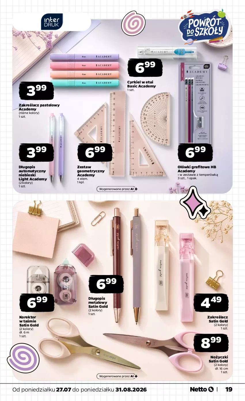 Gazetka promocyjna Netto - Katalog BTS_2026 - ważna 27.07 do 31.08.2026 - strona 19 - produkty: Długopis, Gra, Noż, Nożyczki, Sati