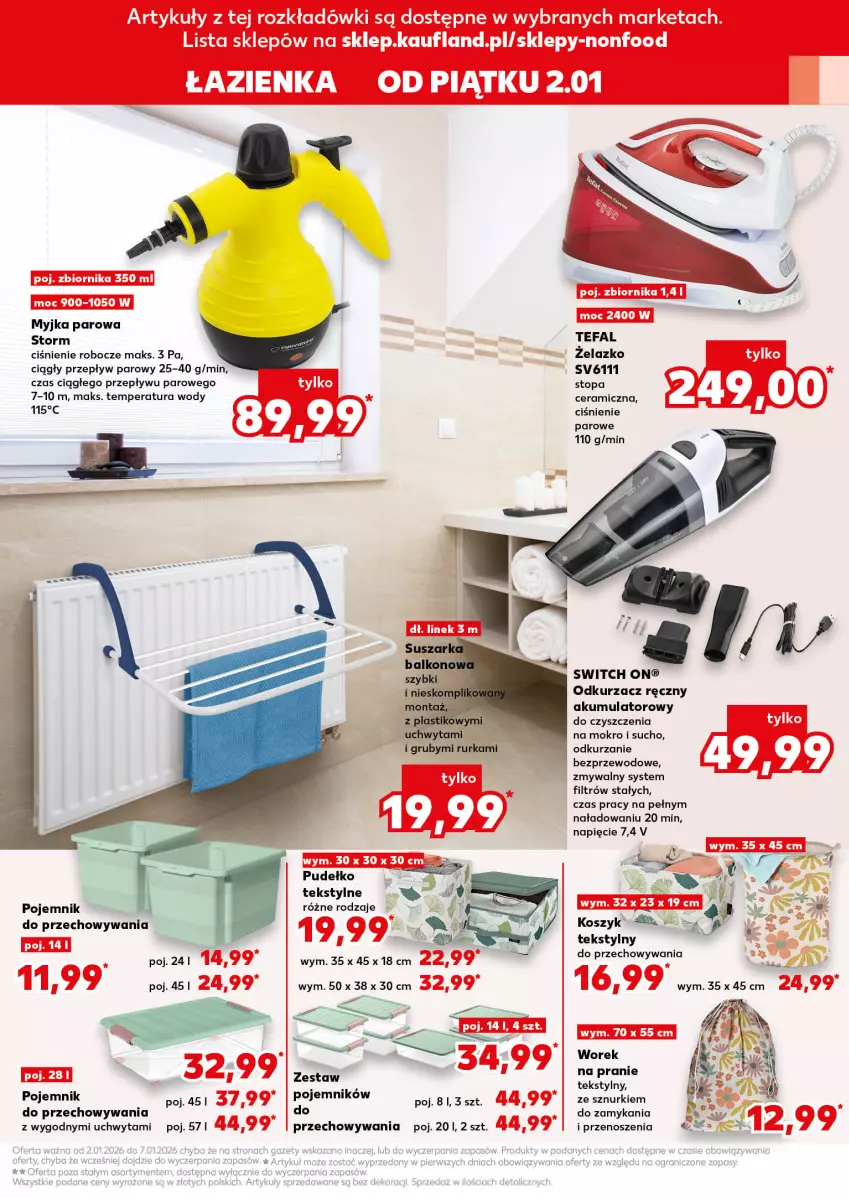 Gazetka promocyjna Kaufland - Kaufland - ważna 02.01 do 07.01.2026 - strona 13 - produkty: Akumulator, Fa, Kosz, Odkurzacz, Pojemnik, Pudełko, Tefal, Top