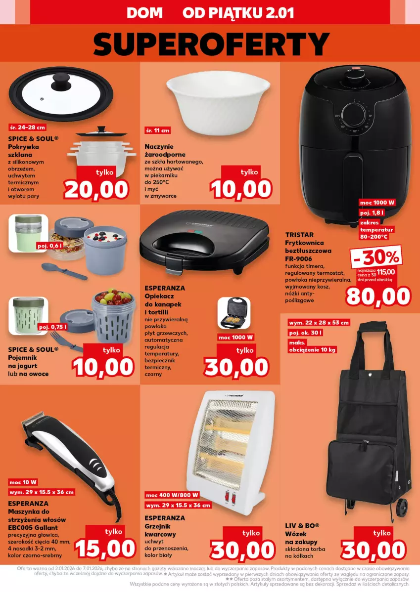 Gazetka promocyjna Kaufland - Kaufland - ważna 02.01 do 07.01.2026 - strona 18 - produkty: Grzejnik, Jogurt, Kosz, LANA, Maszynka, Owoce, Piec, Piekarnik, Pojemnik, Por, Szynka, Termos, Torba, Wózek