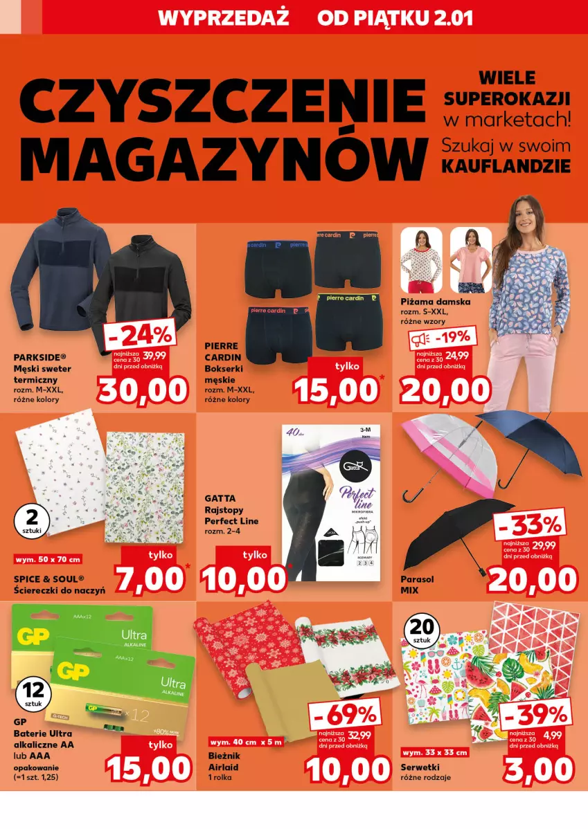 Gazetka promocyjna Kaufland - Kaufland - ważna 02.01 do 07.01.2026 - strona 4 - produkty: Bieżnik, Bokserki, Gatta, Parkside, Piżama, Rajstopy, Ser, Serwetki, Sweter, Top