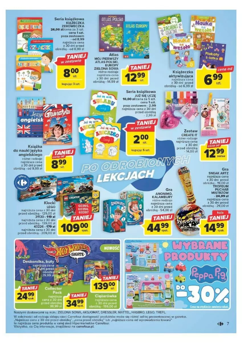 Gazetka promocyjna Carrefour - ważna 16.08 do 27.08.2023 - strona 18 - produkty: Dres, Hasbro, Książka, LEGO, Mattel, Ser