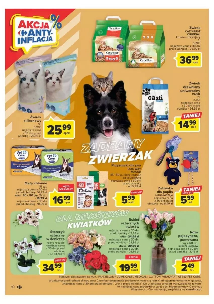Gazetka promocyjna Carrefour - ważna 16.08 do 27.08.2023 - strona 2 - produkty: Bukiet, Cat's Best, Gin, Róża, Storczyk, Vitakraft, Zabawka
