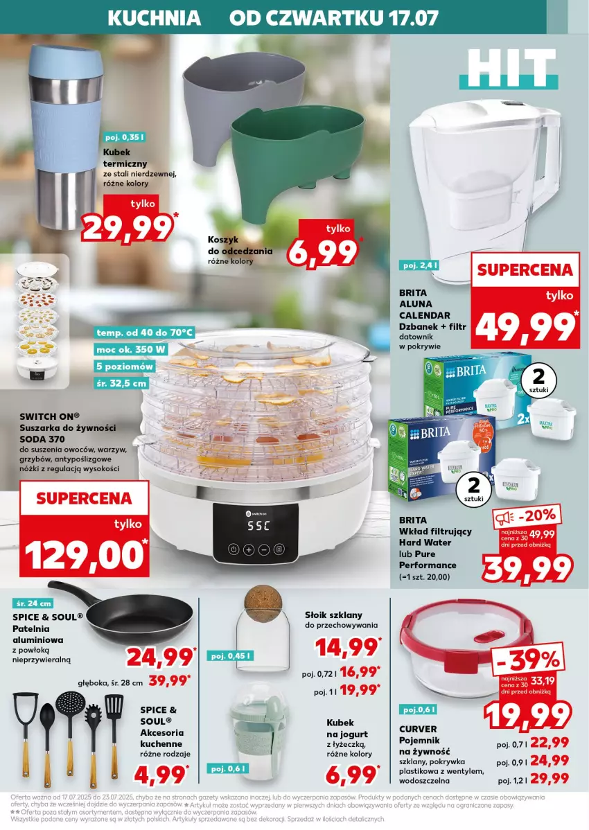 Gazetka promocyjna Kaufland - Kaufland - ważna 17.07 do 23.07.2025 - strona 9 - produkty: Brit, Brita, Dzbanek, Jogurt, Kubek, Kuchnia, Patelnia, Pur, Sok, Suszarka, Wkład filtrujący