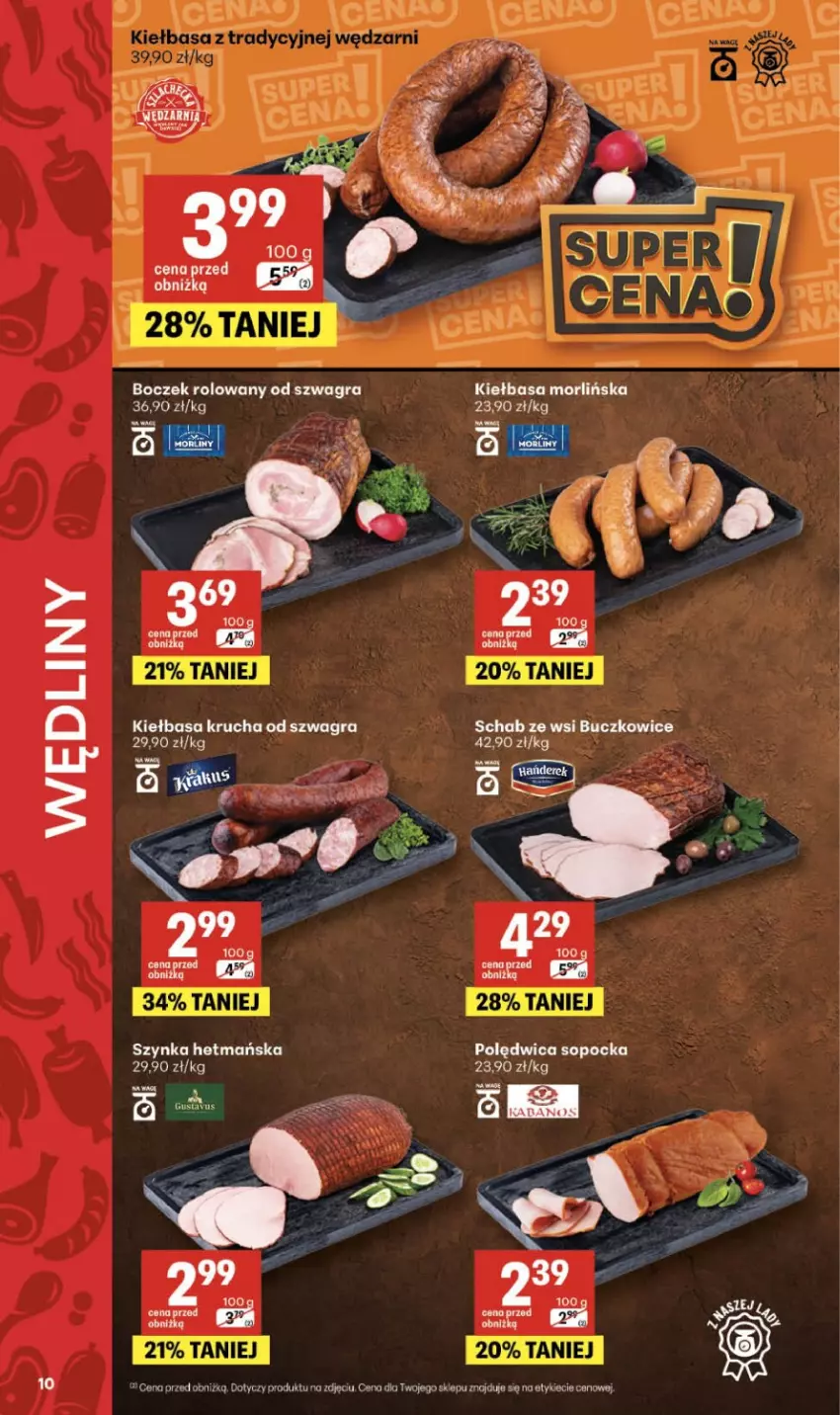 Gazetka promocyjna Delikatesy Centrum - Franczyza DC11 Czwartek - ważna 12.03 do 18.03.2026 - strona 10 - produkty: Boczek, Gra, Kiełbasa, Kiełbasa krucha, Polędwica, Szynka